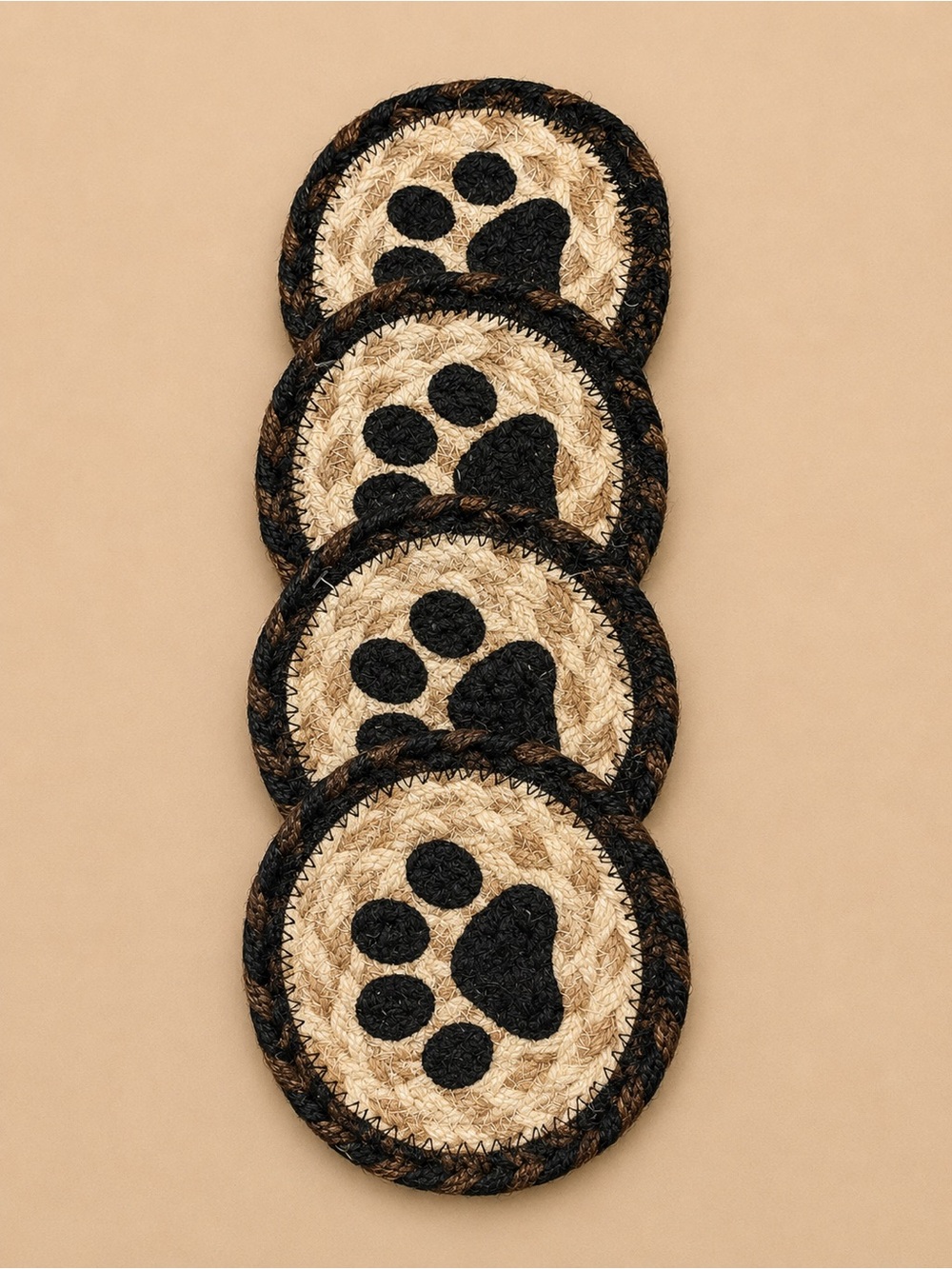 🐾 Hand Stenciled Paw Coaster 4pc Set 🐾